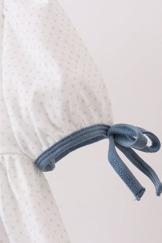 Blue Apple Crayon French Knot Ruffle Dress