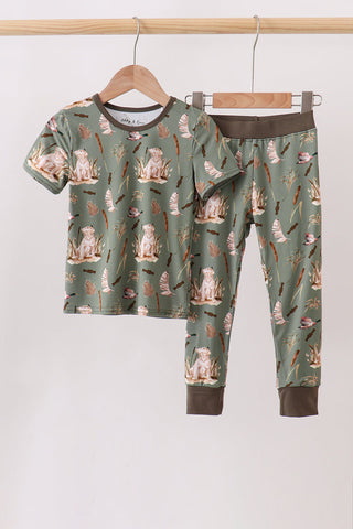 Green Hunting Bamboo Pajama Set