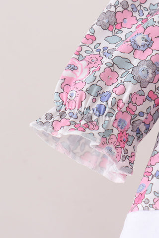 Pink Floral Embroidery Bubble