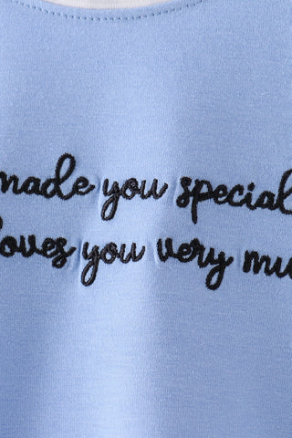 Blue Embroidery Bubble