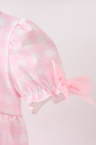 Pink Mallard Applique Gingham Bubble