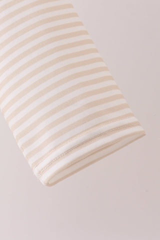 Brown Stripe Mallard Embroidery Top