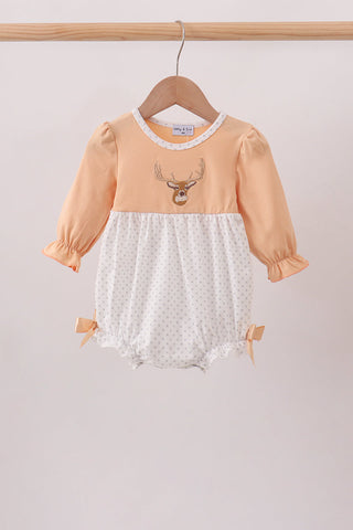 Beige Deer Embroidery Bubble