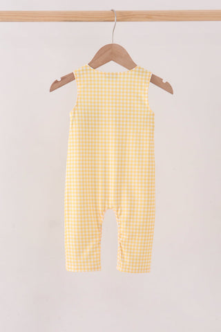 Mustard Candy Embroidery Gingham Jon Jon