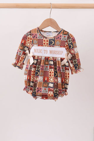 Brown Made to Worship Embroidery Bubble