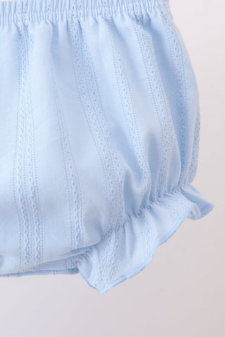 Blue Jacquard Lace Bloomer Set