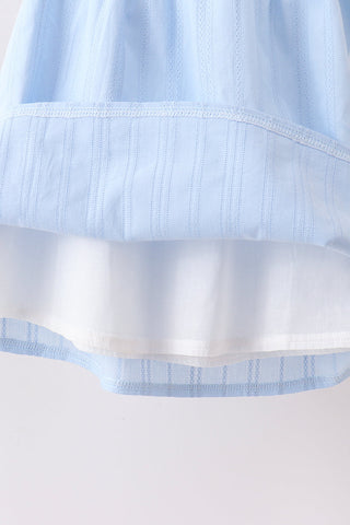 Blue Jacquard Lace Dress