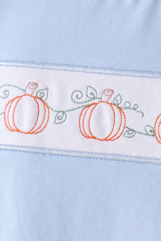 Blue Pumpkin Embroidery Gingham Shorts Set