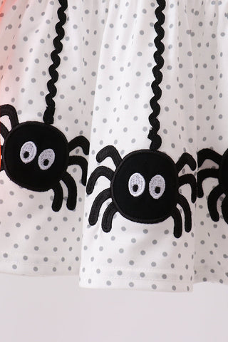 Black Spider Embroidery Ruffle Bloomer Set
