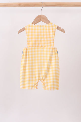 Mustard Pumpkin Embroidery Gingham Jon Jon