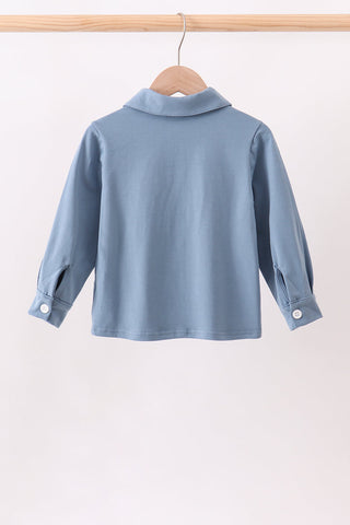 Blue Button Down Pocket Shirt