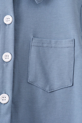 Blue Button Down Pocket Shirt
