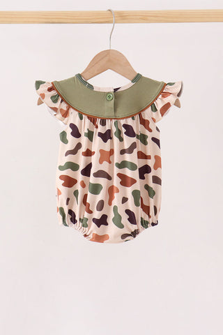 Camouflage Pumpkin Embroidery Ruffle Bubble