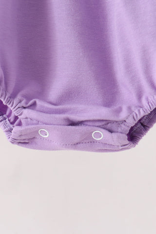Purple Jack-O-Lantern Applique Ruffle Bubble