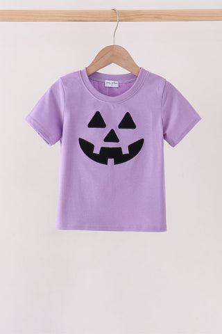 Purple Jack-O-Lantern Applique Top