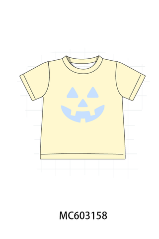 Cream Jack-O-Lantern Applique Top