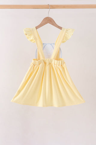 Cream Jack-O-Lantern Applique Ruffle Dress