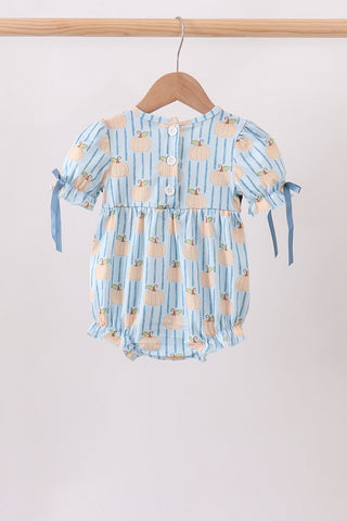 Blue Pumpkin Embroidery Ruffle Bubble