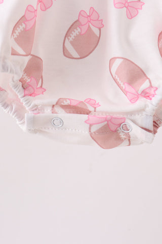 Pink Touchdown Smocked Ruffle Bubble