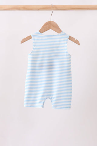 Blue Stripe Football French Knot Jon Jon