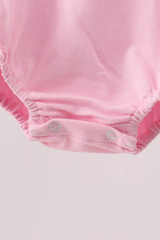 Pink Jack-O-Lantern Applique Ruffle Bubble