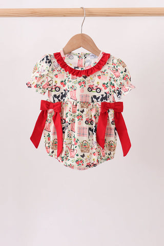 Maroon Farmland Ruffle Bubble