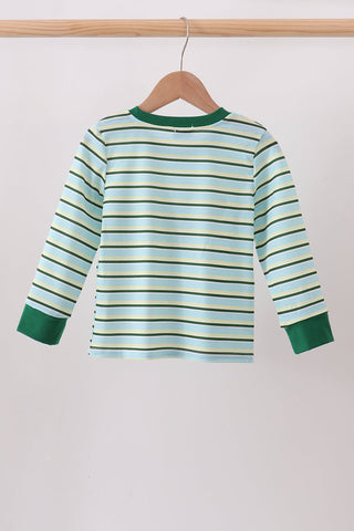 Blue Stripe Mallard Applique Top