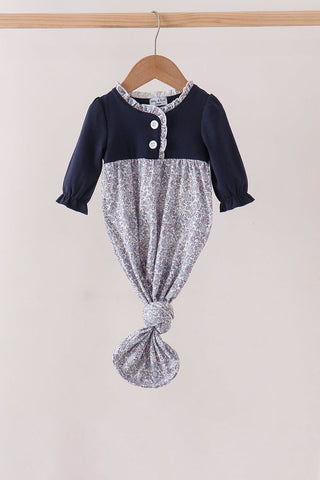 Navy Floral Gown