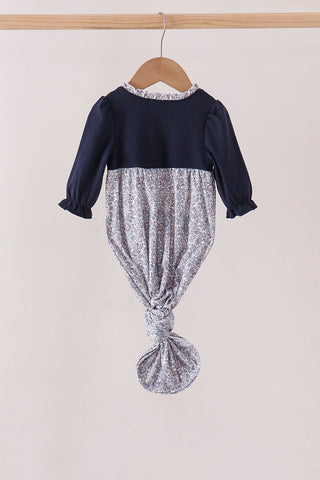 Navy Floral Gown