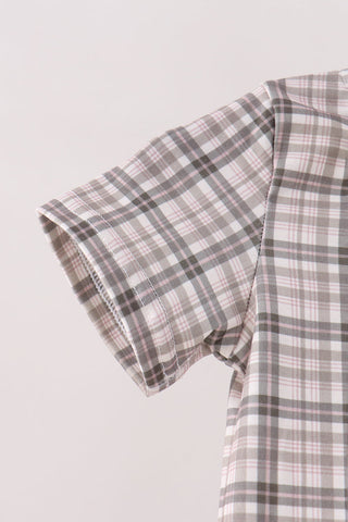 Oat Olive Plaid Romper