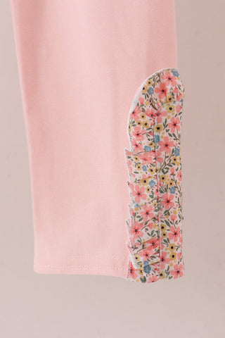 Floral Smocked Lace Pants Set