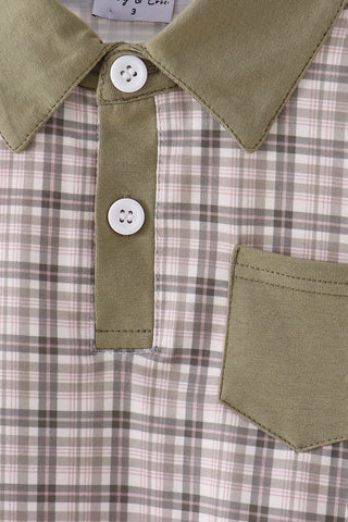 Oat Olive Plaid Button Shirt