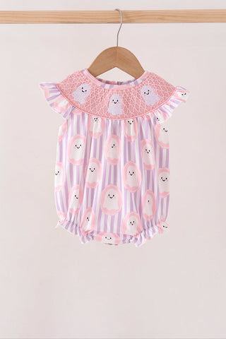 Purple Ghost Smocked Ruffle Bubble