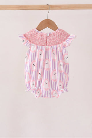 Purple Ghost Smocked Ruffle Bubble