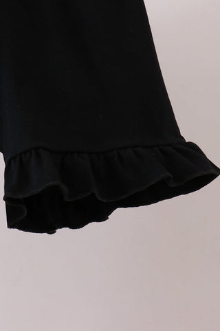 Purple Spooky cute Smocked Ruffle Shorts Set
