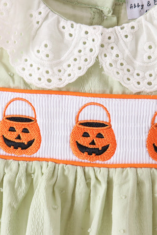 Green Pumpkin Smocked Bloomer Set
