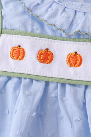Blue Pumpkin Embroidery jacquard Ruffle Bubble