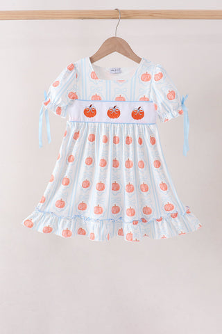 Blue Pumpkin Embroidery Ruffle Dress