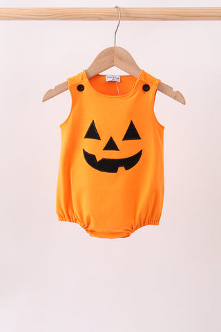 Orange Jack-O-Lantern  Applique Bubble