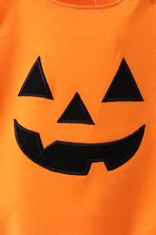 Orange Jack-O-Lantern  Applique Bubble