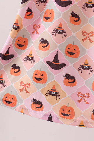 Pumpkin spider bow Dress