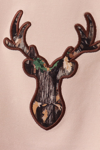 Gray Deer Applique Pants Set