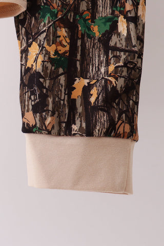 Gray Deer Applique Pants Set
