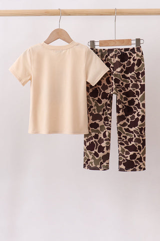 Camouflage duck applique Pants Set