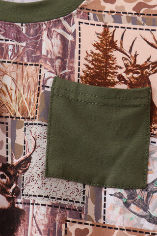 Forest Hunting Bamboo Pocket Pajama set