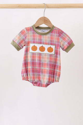 Camel Pumpkin Embroidery Plaid Bubble