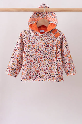 Floral Fleece Hoodie Jacket
