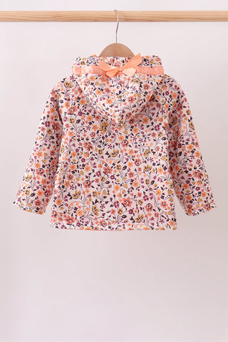 Floral Fleece Hoodie Jacket