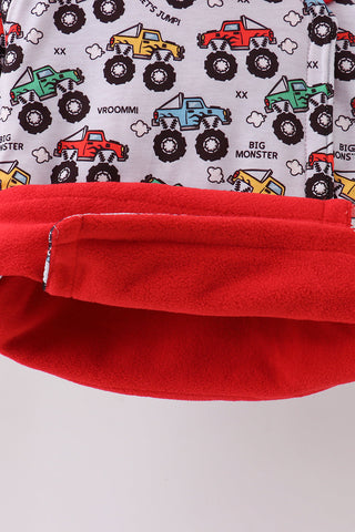 Monster truck fleece hoodie jacket