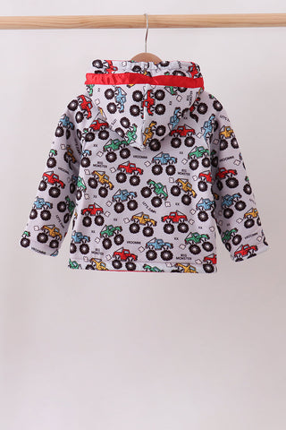 Monster truck fleece hoodie jacket
